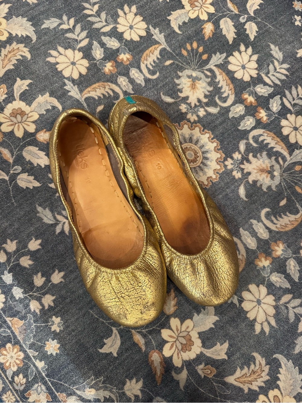 Tieks Gold Metallic Leather Ballet Flats